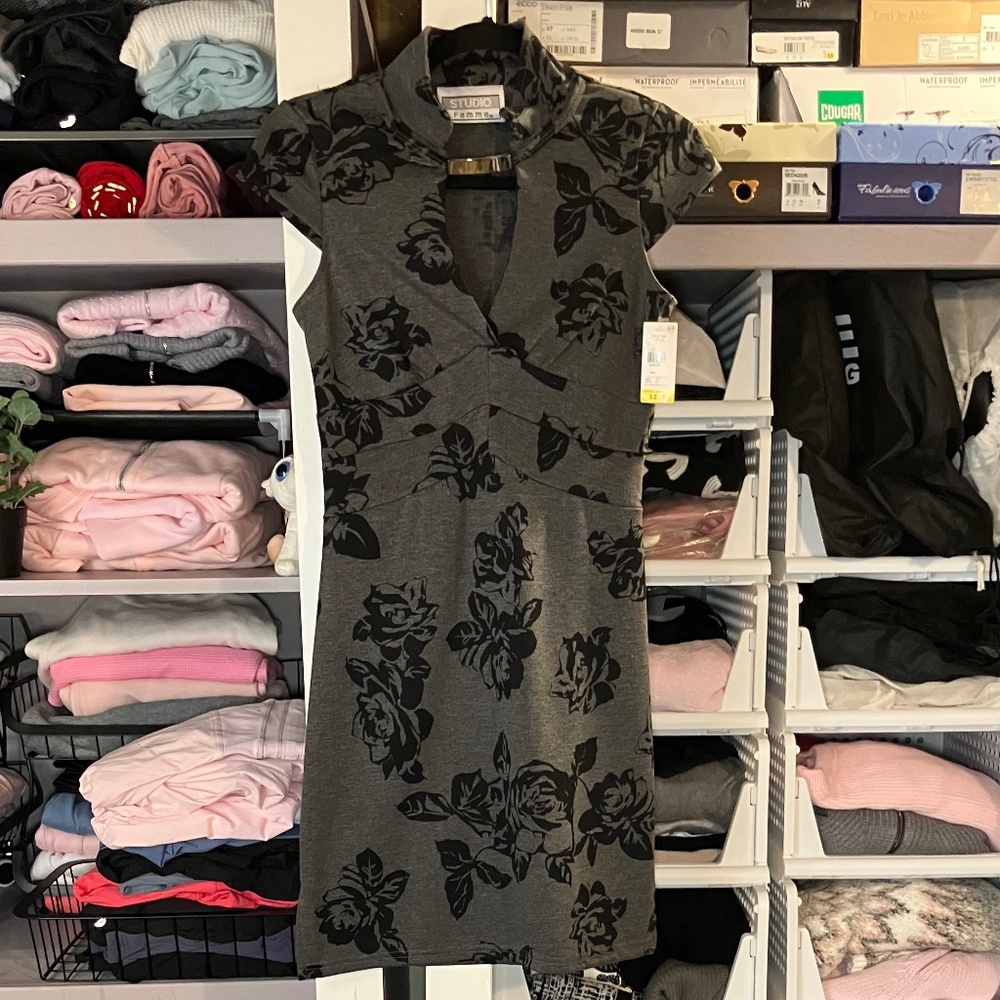 NWT Studio Femme Black & Grey Dress